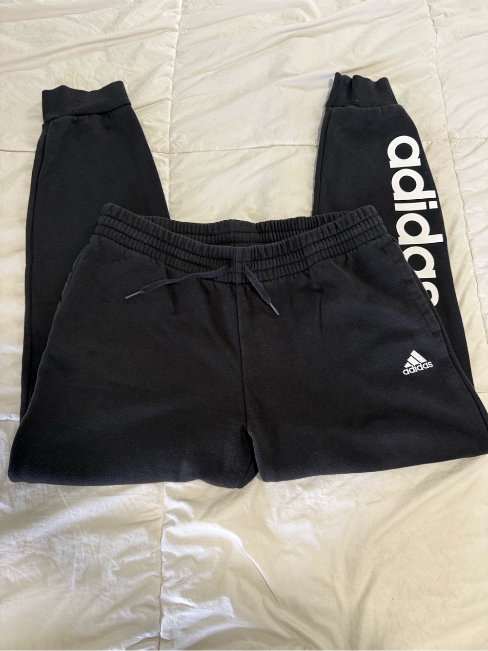 adidas mens Black Logo Jogger Pants